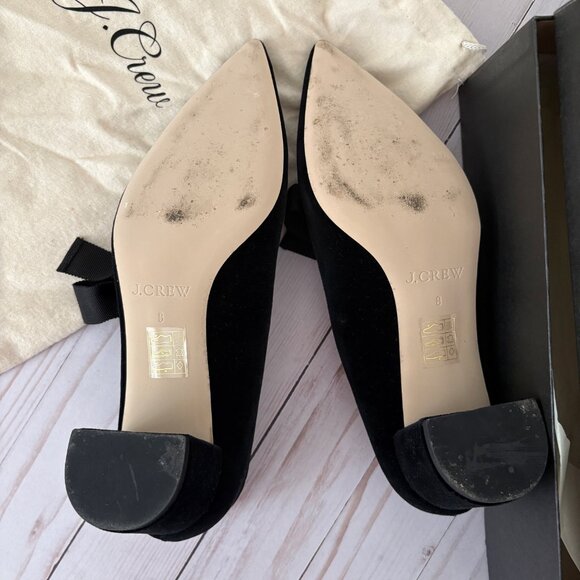 J.Crew Avery Velvet Pumps with Bow, sz 8 - Picture 8 of 12